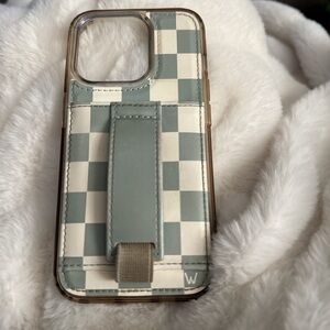 Walli case Checkered Phone Case - Green and Cream